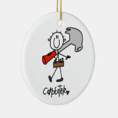 Ornement Rond En Céramique Charpentier Avec Marteau (Droite)