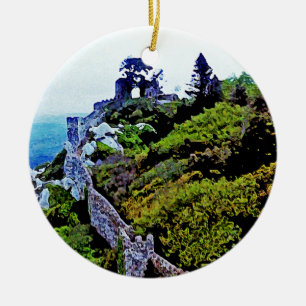 Ornement Rond En Céramique Château dans Sintra Portugal