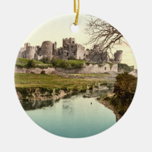 Ornement Rond En Céramique Château de Caerphilly, Pays de Galles
