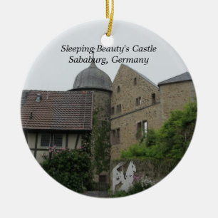 Ornement Rond En Céramique Château de la Belle au Bois Dormant