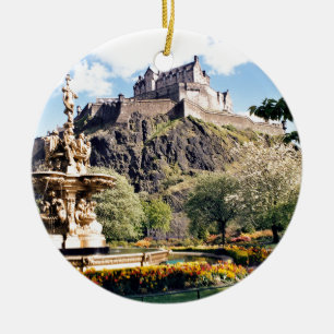 Ornement Rond En Céramique Château d'Edimbourg