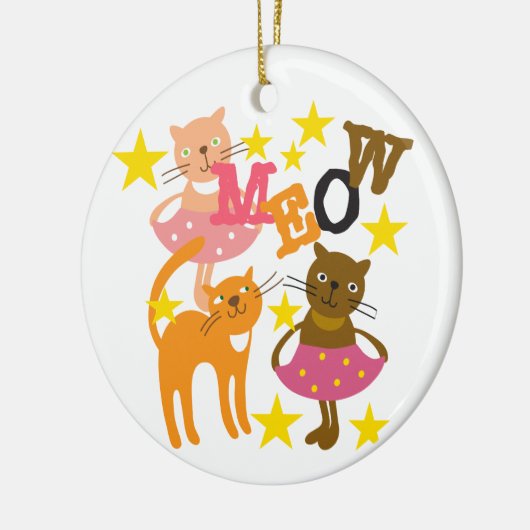 Ornement Rond En Céramique Chats dansants (Gauche)