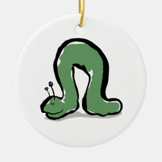 Ornement Rond En Céramique chenille verte