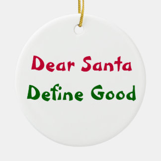 Ornement Rond En Céramique Cher Père Noël, définissent bon