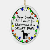 Ornement Rond En Céramique Cher Père Noël great dane (Droite)