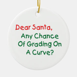 Ornement Rond En Céramique Cher Père Noël Note Sur Une Courbe? Lettre De Noël