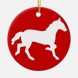 Ornement Rond En Céramique cheval simple
