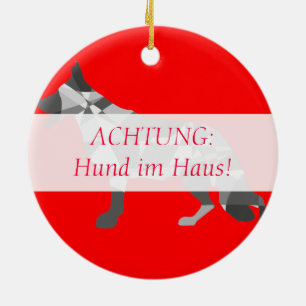 Ornement Rond En Céramique Chien de berger