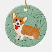 Ornement Rond En Céramique chien de corail (Devant)