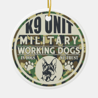 Ornement Rond En Céramique Chiens d'utilité militaires de l'unité K9