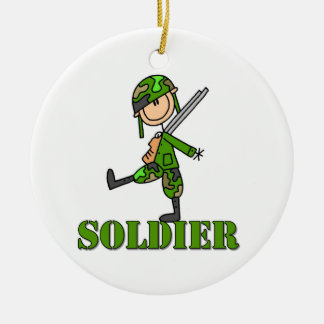 Ornement Rond En Céramique Chiffre de bâton de soldat