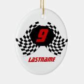 Ornement Rond En Céramique Chiffres de course - photo (Droite)