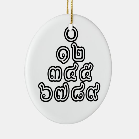Ornement Rond En Céramique Chiffres thaïlandais Pyramide ♦ Script en thaï ♦ (Droite)
