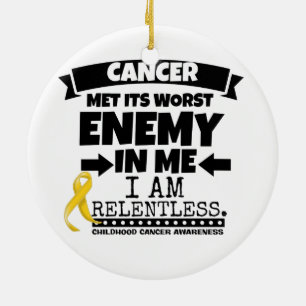 Ornement Rond En Céramique Childhood Cancer Met Its Worst Enemy in Me