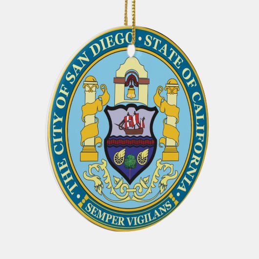 Ornement Rond En Céramique Cité de San Diego (Droite)