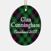 Ornement Rond En Céramique Clan Cunningham Scottish Tartan (Droite)