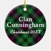 Ornement Rond En Céramique Clan Cunningham Scottish Tartan (Dos)