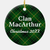 Ornement Rond En Céramique Clan MacArthur Scottish Tartan (Dos)