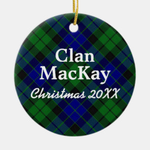 Ornement Rond En Céramique Clan MacKay Scottish Tartan