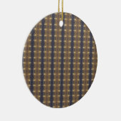 Ornement Rond En Céramique Classic Black Brown Gold Stripes and Squares (Droite)