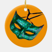 ORNEMENT ROND EN CÉRAMIQUE CLASSY MARDI GRAS MASQUERADE (Dos)