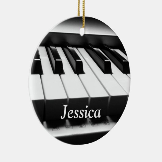 Ornement Rond En Céramique Clavier noir et blanc classique (Droite)