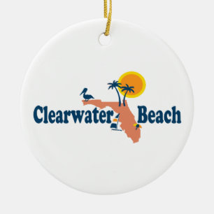 Ornement Rond En Céramique Clearwater la Floride - conception de carte