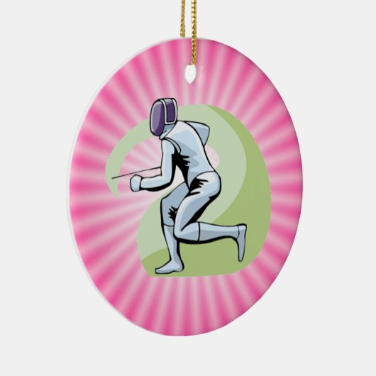 Ornement Rond En Céramique Clôture rose (Droite)