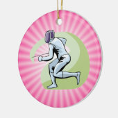 Ornement Rond En Céramique Clôture rose (Gauche)