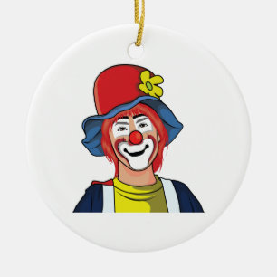 Ornement Rond En Céramique Clown