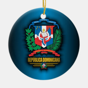 Ornement Rond En Céramique COA de la République Dominicaine