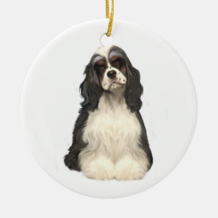 Ornement Rond En Céramique Cocker Spaniel - de couleur particolore