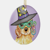 Ornement Rond En Céramique Cocker Spaniel Witch (Droite)