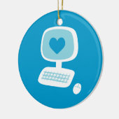 Ornement Rond En Céramique Coeur informatique (Gauche)