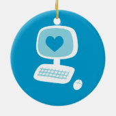 Ornement Rond En Céramique Coeur informatique (Dos)