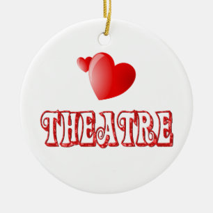 Ornement Rond En Céramique Coeurs de théâtre