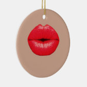 Ornement Rond En Céramique Coffee Lips baiser pop art (Droite)