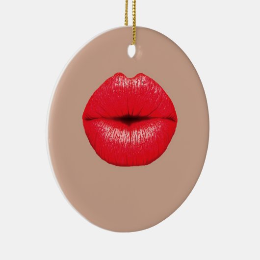 Ornement Rond En Céramique Coffee Lips baiser pop art (Droite)