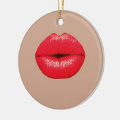 Ornement Rond En Céramique Coffee Lips baiser pop art (Gauche)