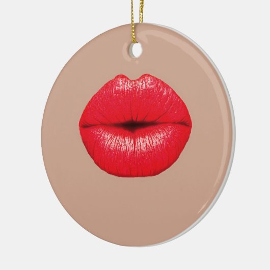 Ornement Rond En Céramique Coffee Lips baiser pop art (Gauche)