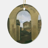 Ornement Rond En Céramique Colisée vue à travers les Arcades à Rome, Italie (Gauche)