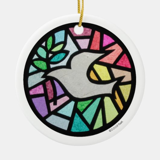 Ornement Rond En Céramique colombe (Devant)