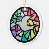 Ornement Rond En Céramique colombe (Gauche)