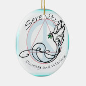 Ornement Rond En Céramique Colombe de sérénité (Droite)