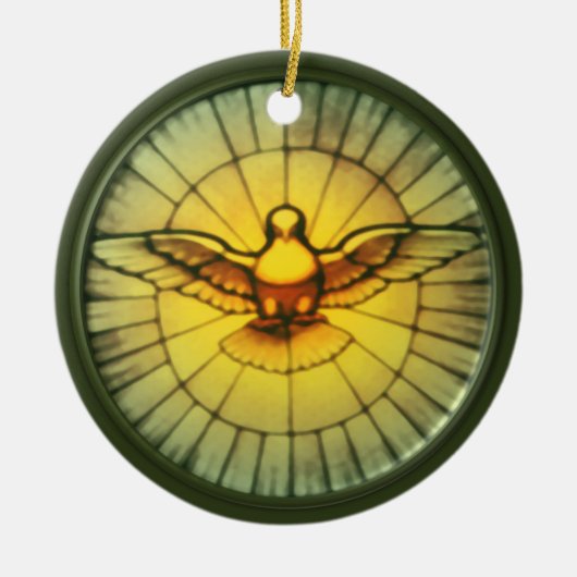 Ornement Rond En Céramique Colombe du Saint-Esprit (Devant)