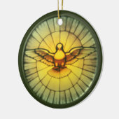Ornement Rond En Céramique Colombe du Saint-Esprit (Gauche)