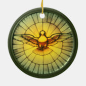 Ornement Rond En Céramique Colombe du Saint-Esprit (Dos)