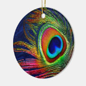Ornement Rond En Céramique Colorful Peacock Feather (Gauche)