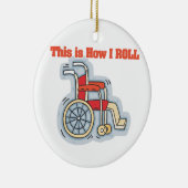 Ornement Rond En Céramique Comment je marche (fauteuil roulant) (Droite)
