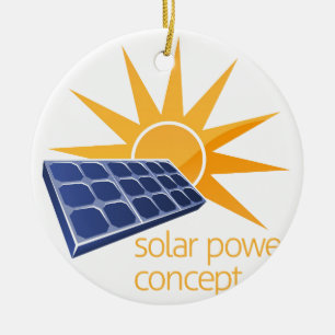 Ornement Rond En Céramique Concept d'énergie solaire